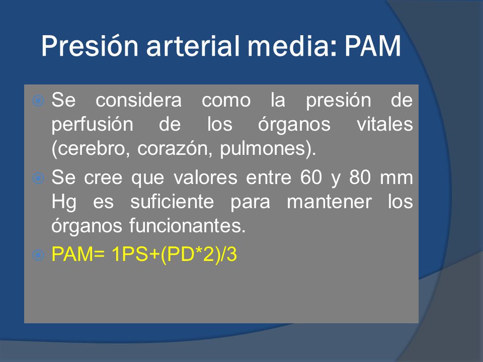 Definición de presión media